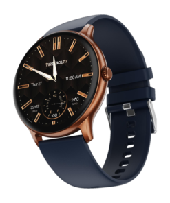 Fire-Boltt Ninja Talk 35.3mm (1.39) Round Bluetooth Calling Metal Body,120 Sports Modes Smartwatch(Copper Blue Strap, Free Size)