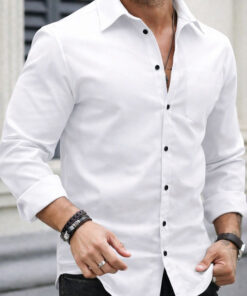 METRONAUT Men Solid Formal White Shirt